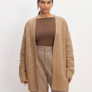 Everlane The Cloud Oversized Textured Cardigan Tigers Eye Brown